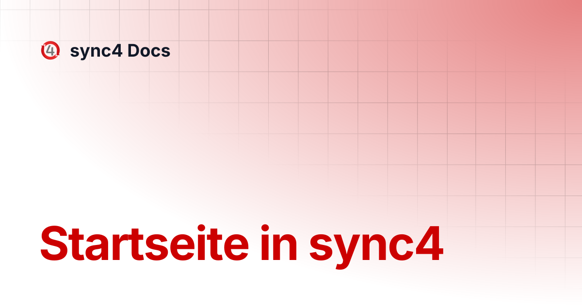 Startseite in sync4 | sync4 Docs